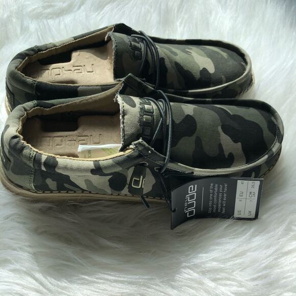 Hey Dude Wally Men's Shoes Size 8 Green Camouflage Loafers Lightweight Slip On - Picture 7 of 9